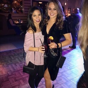 Black velvet midi dress